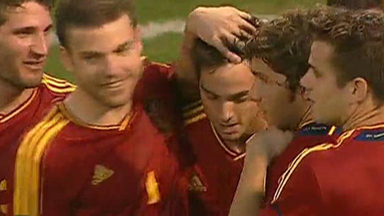 Sarabia consigue el primer gol, Espa&ntilde;a 1 - Croacia 0