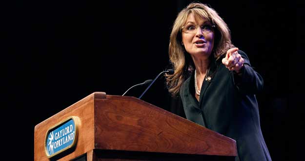Sarah Palin toma la palabra durante la convenci&oacute;n del Tea Party en Nashville, Tennessee.