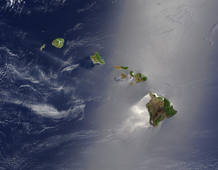 Archipi&eacute;lago de Haw&aacute;i, desde el espacio