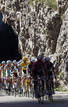 Saxo Banks Andy Schleck of Luxembourg cycles in the peloton during the tenth stage of the Tour de France cycling race between Chambery and Gap