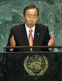 El secretario general de la ONU, Ban Ki-moon