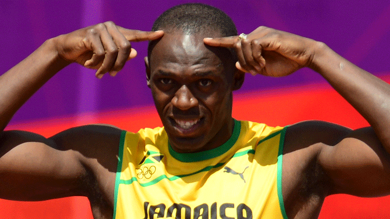 Los 100 metros lisos del jamaicano de Usain Bolt