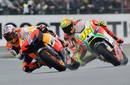 Secuencia de la batalla que mantuvieron Valentino Rossi y Casey Stoner por la segunda posici&oacute;n.