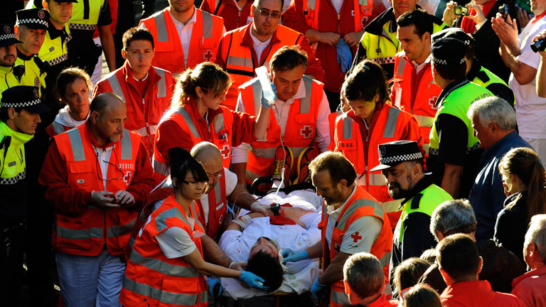 Seis heridos por contusiones en el sexto de San Ferm&iacute;n