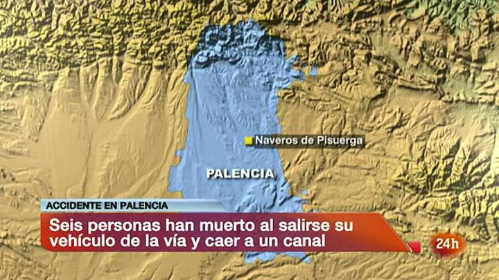 Ir al Video&nbsp;Seis muertos al salirse de la v&iacute;a un coche en Naveros del Pisuerga, Palencia