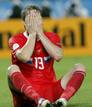 El delantero de Rusia Roman Pavlyuchenko, en el suelo en un momento del partido.