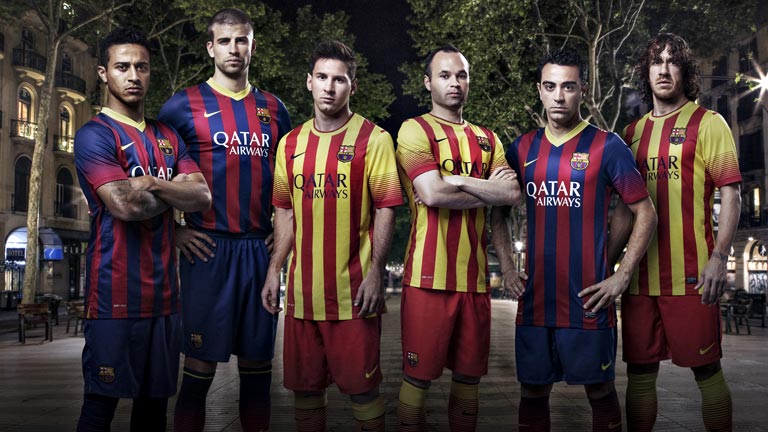 La 'Senyera' se estrena como segunda equipaci&oacute;n del Bar&ccedil;a