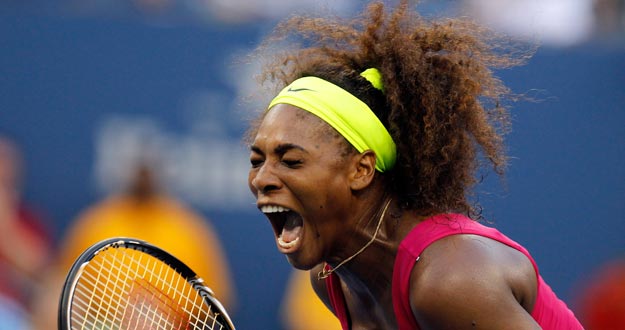 Serena Williams celebra su victoria ante la italiana Errani en su semifinal del US Open 2012.