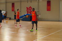 Serge Ibaka, en la cancha de entrenamiento