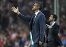 Sevillas coach Alvarez gestures during their Kings Cup final soccer match against Atletico Madrid at Nou Camp stadium in Barcelona