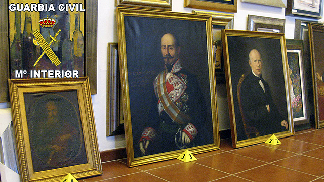 Siete retratos de José Méndez y Federico de Madrazo han sido recuperados por la Guardia Civil tras la detención de tres personas. Siete retratos de José Méndez y Federico de Madrazo han sido recuperados por la Guardia Civil tras la detención de tres personas.