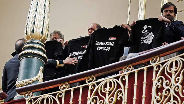 Los mineros siguen protestando contra los recortes de las ayudas al carb&oacute;n