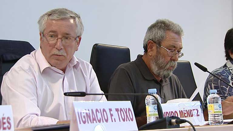 Los l&iacute;deres sindicales valoran negativamente las explicaciones que dio ayer Rajoy