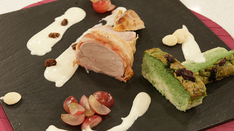Saber Cocinar - Solomillos de cerdo albardado con pastel de espinacas