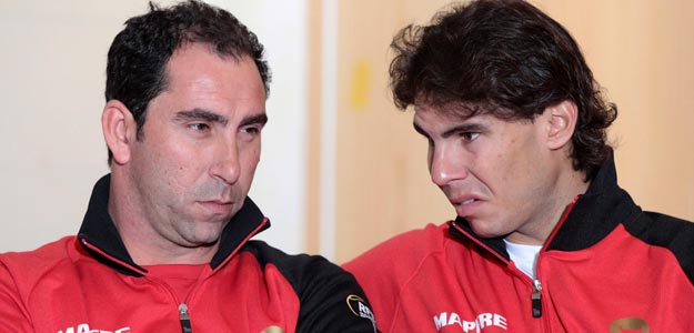Rafa Nadal y Albert Costa, en rueda de prensa