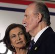 Spains King Juan Carlos and Queen Sofia arrive for the inaugural session of the Latin American Summit of Paraguay in Asuncion
