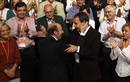 Spains Socialist prime ministerial candidate Rubalcaba embraces Spanish PM Rodriguez Zapatero during the PSOE political conference in Madrid