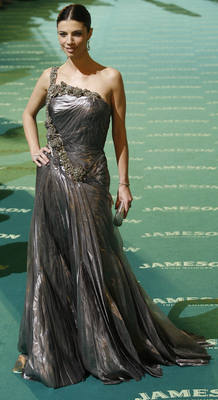Spanish actress Maribel Verdu poses for photographers as she arrives for the Spanish Film Academy "Goya" awards ceremony in Madrid