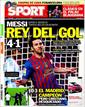 El diario deportivo catal&aacute;n, Sport, abre con la victoria del Barcelona ante el M&aacute;laga y, abajo, comenta: 