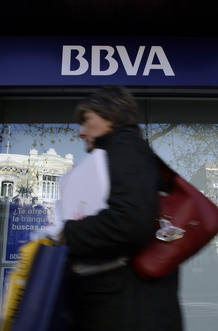 Una sucursal del BBVA en Madrid