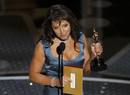 Director Susanne Bier accepts the Oscar for best foreign film for the Danish film 
