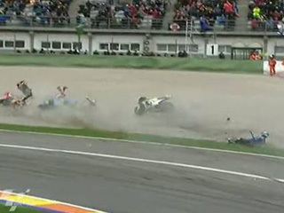 Susto de Bautista en MotoGP