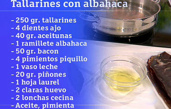 Saber cocinar - Tallarines con albahaca a la navarra 