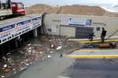 Un p&aacute;rking inundado en Blanes