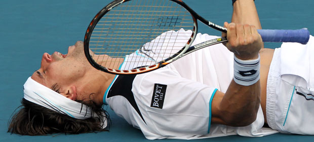 David Ferrer, despu&eacute;s de proclamarse campe&oacute;n del Torneo de Auckland.