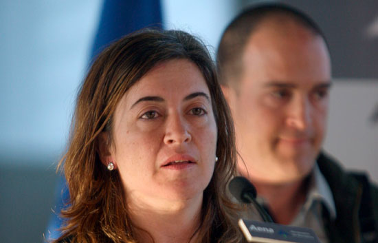 Alicia G&aacute;mez habla a su llegada al aeropuerto de Barcelona