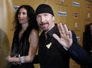 Irish musician The Edge from U2 and his wife Morleigh Steinberg arrive at The Weinstein Company Golden Globes after party in Beverly Hills, California