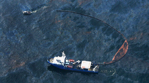 The U.S. Coast Guard cutter Mississippi Responder is pictured during cleanup activity in the Gulf of Mexico south of Louisiana