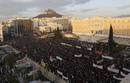 Thousands of people take part in an anti-austerity demonstration in Athens Syntagma square