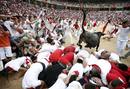 LOS TOROS DE EL PILAR CORREN EL ENCIERRO M&Aacute;S R&Aacute;PIDO DE LOS SANFERMINES