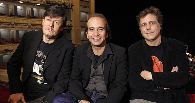 Tres de los componentes de Los Secretos, Ramón Arroyo, Álvaro Urquijo y Jesús Redondo, antes del concierto, Tres de los componentes de Los Secretos, Ramón Arroyo, Álvaro Urquijo y Jesús Redondo, antes del concierto,