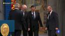 Ir al Video&nbsp;Las tres instituciones comunitarias, Consejo, Comisi&oacute;n y Parlamento recogen el Premio Nobel de la Paz