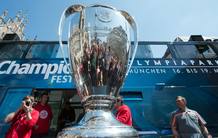 El trofeo de la Liga de Campeones, en Múnich El trofeo de la Liga de Campeones, en Múnich