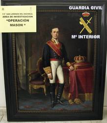 Uno de los siete retratos de Jos&eacute; M&eacute;ndez y Federico de Madrazo recuperados por la Guardia Civil
