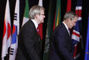 Bush saluda al primer ministro australiano, Kevin Rudd