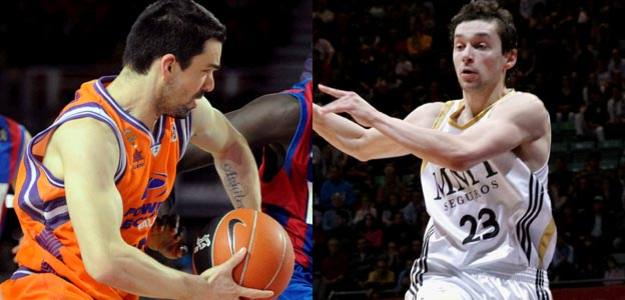 Rafa Mart&iacute;nez contra Sergi Llull, duelo de tiradores en la cancha de La Fonteta.