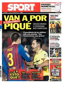 "Van a por Piqu&eacute;" es el titular del diario Sport