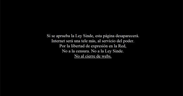 Una veintena de webs cierran contra la Ley Sinde Una veintena de webs cierran contra la Ley Sinde