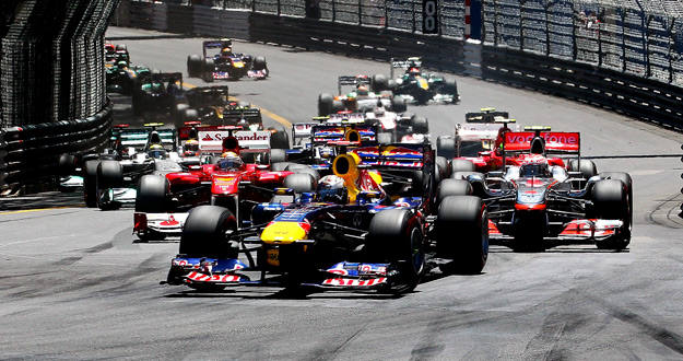 El piloto alemán de Fórmula Uno Sebastian Vettel, de la escudería Red Bull, toma una curva durante el Gran Premio de Mónaco de Fórmula Uno. El piloto alemán de Fórmula Uno Sebastian Vettel, de la escudería Red Bull, toma una curva durante el Gran Premio de Mónaco de Fórmula Uno.