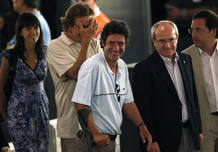 Vilalta and Pascual a su llegada a la rueda de prensa