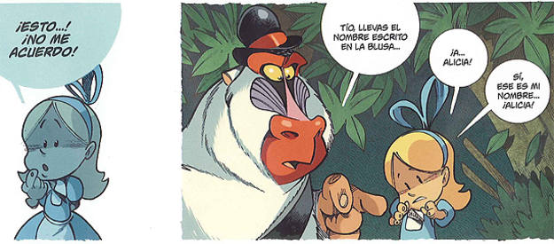 Vi&ntilde;etas de 'Alicia en el pa&iacute;s de los monos', de Tebo y Keramidas