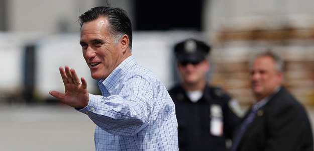 El virtual candidato republicano, Mitt Romney, en Nueva Jersey.