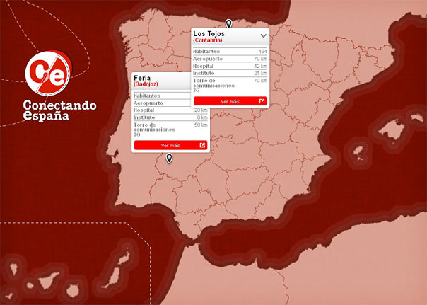 Visita con 'Conectando Espa&ntilde;a' los pueblos de Espa&ntilde;a a trav&eacute;s de su mapa