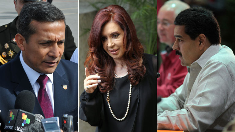 Maduro, Kirchner y Humala visitan a Hugo Ch&aacute;vez en Cuba