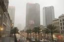 Vista de una avenida de Nueva Orleans bajo la torrencial lluvia del hurac&aacute;n Gustav.