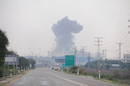 Bombardeo israel&iacute; en la ma&ntilde;ana de este martes junto la frontera de Gaza. (30/12/08)